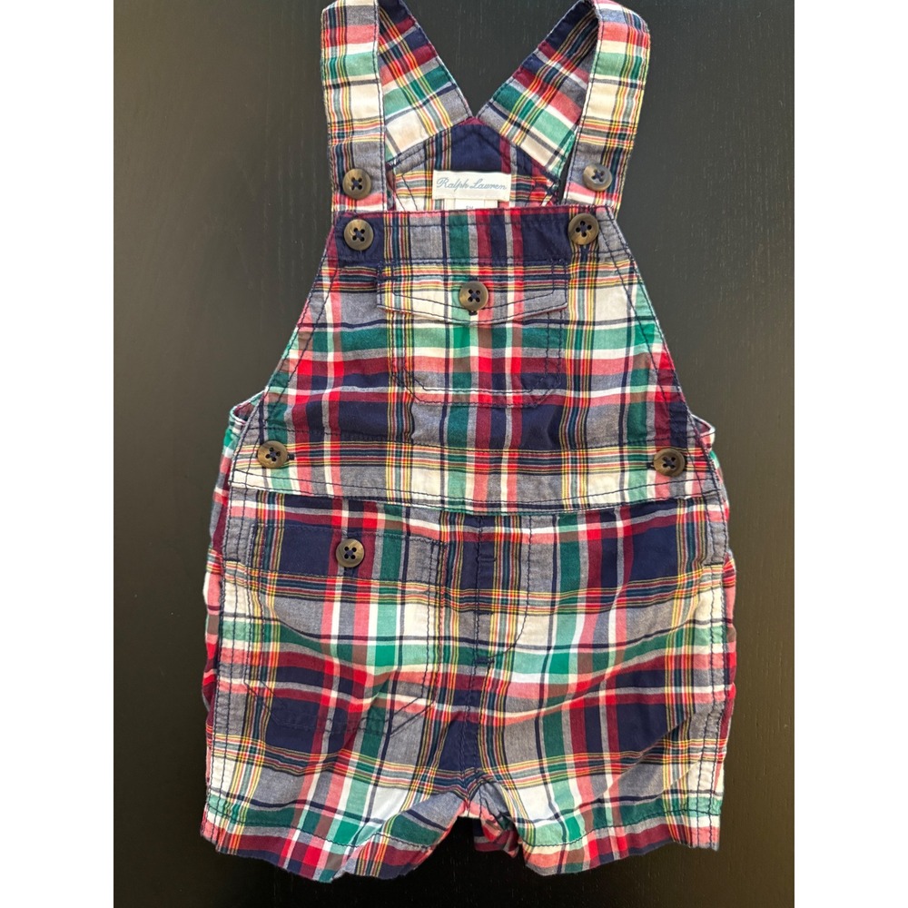 Ralph Lauren Baby Overalls 9 months Plaid Newport‎ Prep Resortwear Country Club